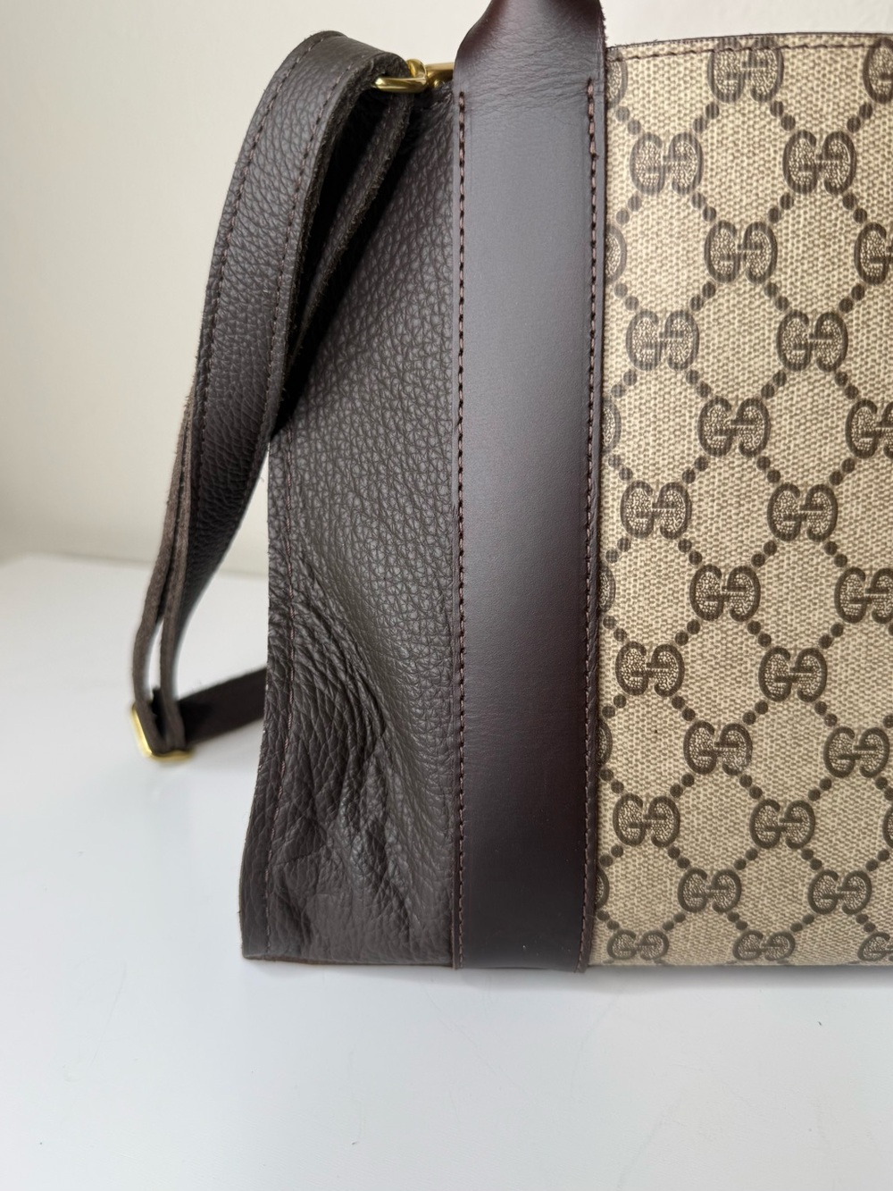 Vintage Boho Bag Gucci Brown Leather Tote - Picture 9 of 9